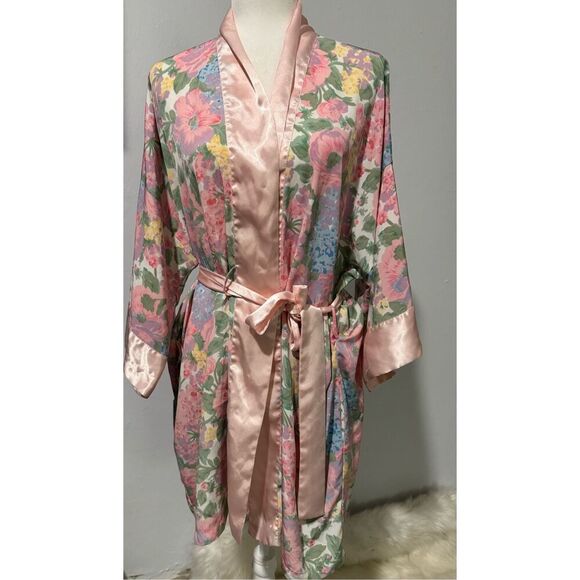 Victoria’s Secret Gold label pink floral print robe OS - Picture 1 of 8